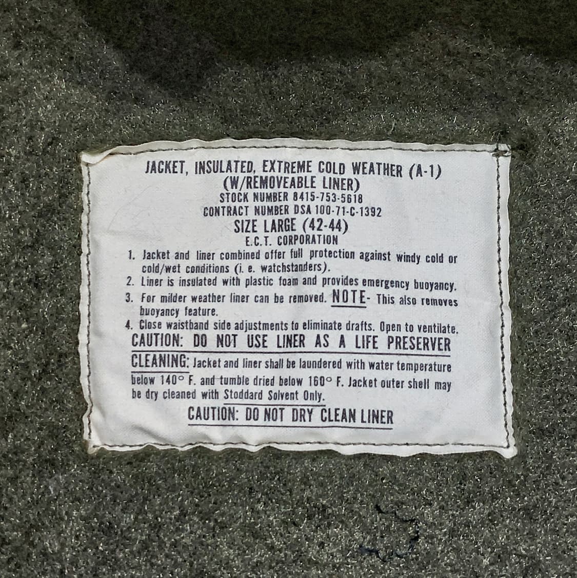 미군 usn 미해군 a-1 덱자켓 콜드웨더 자켓 L 110 데드스탁 상품이미지10