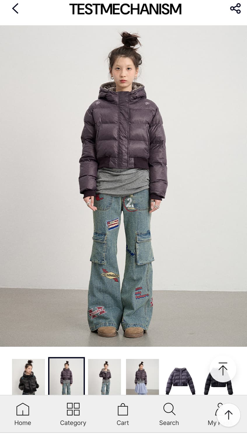 테스트메커니즘 숏패딩 상품이미지2