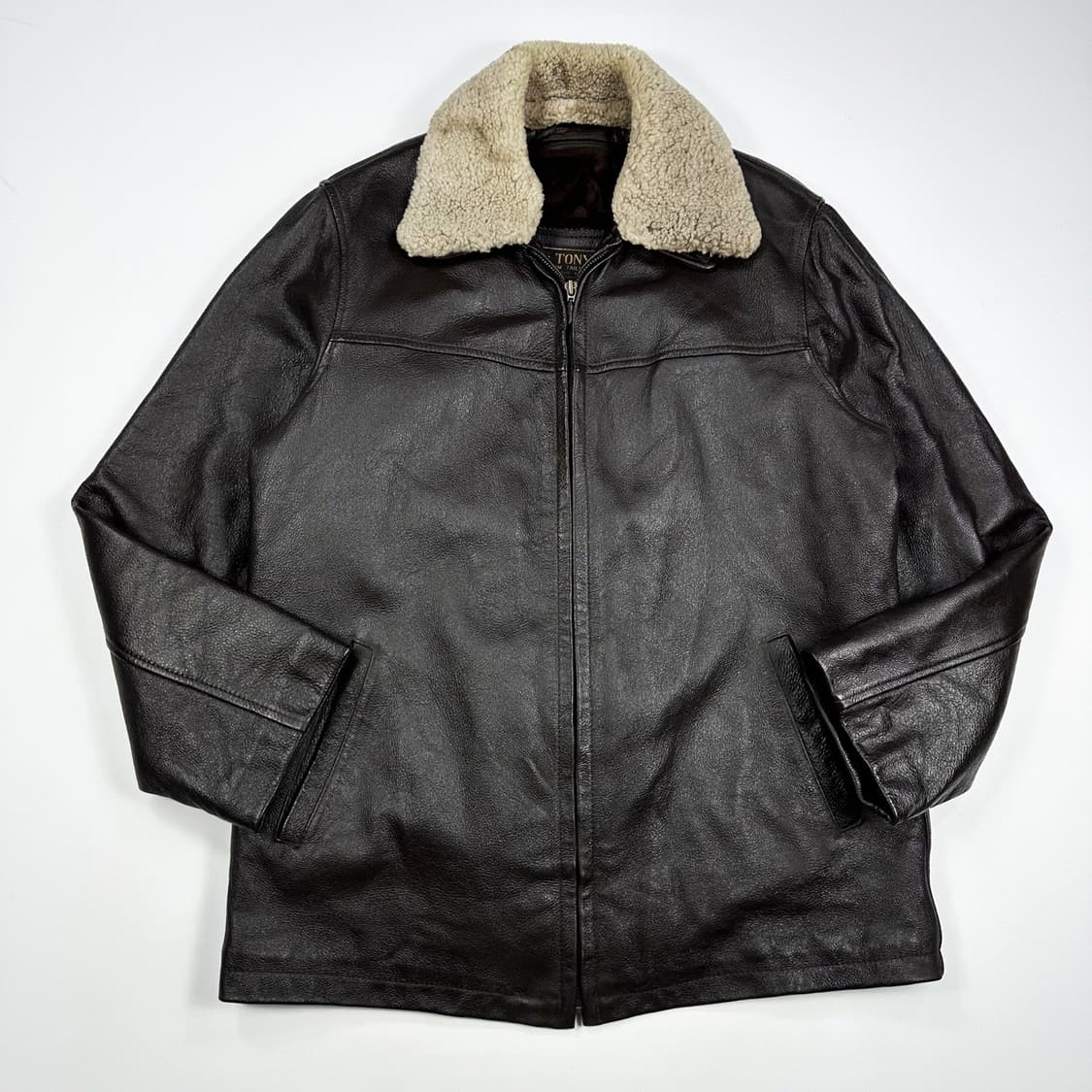 VTG 빈티지 브라운 양털 가죽자켓 (L) 상품이미지2