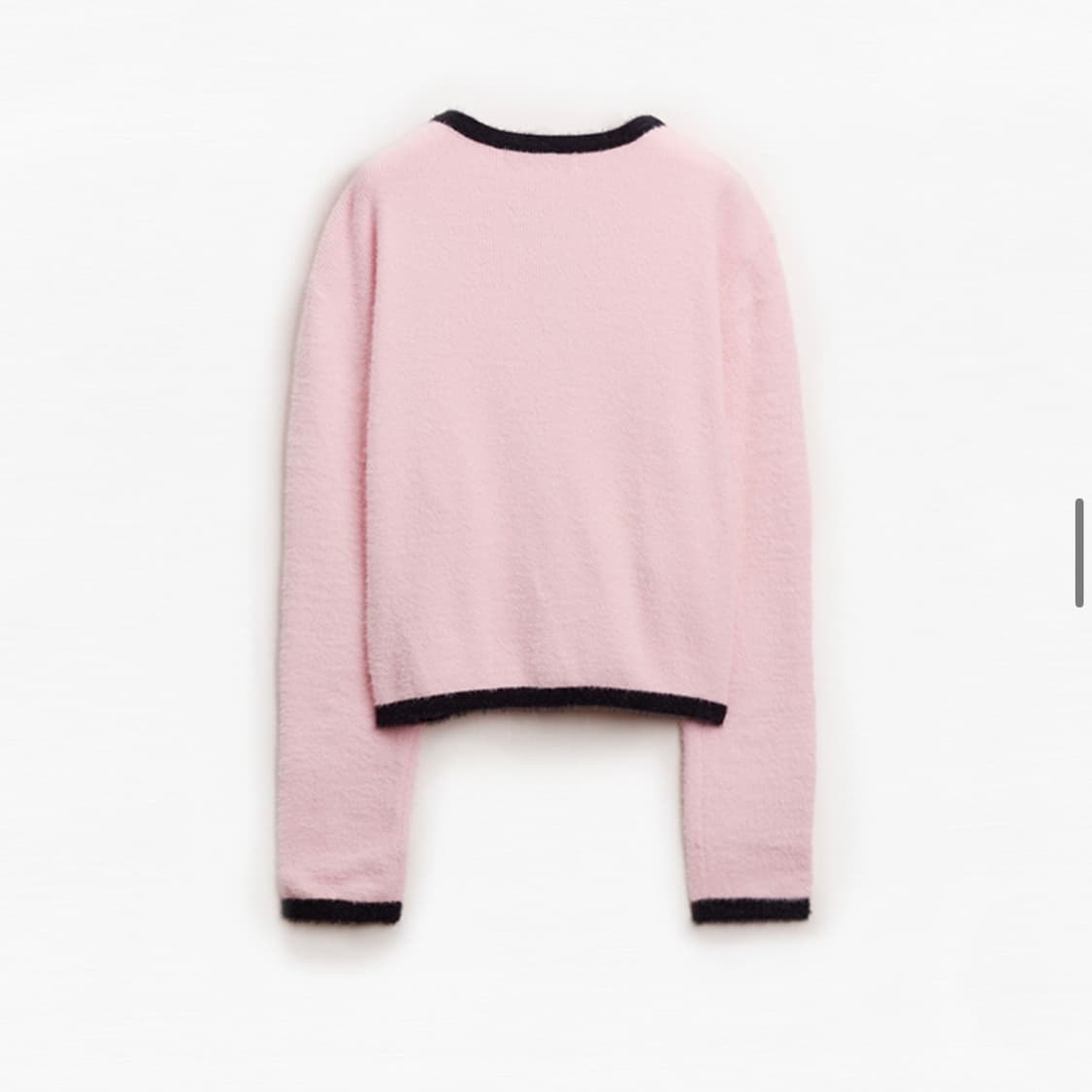 미쏘 날개사 배색 가디건 핑크 M 상품이미지2