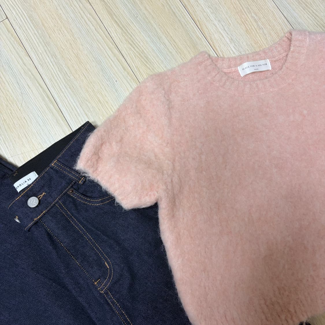 set ) 퍼반팔 *부츠컷팬츠 데님 상품이미지2