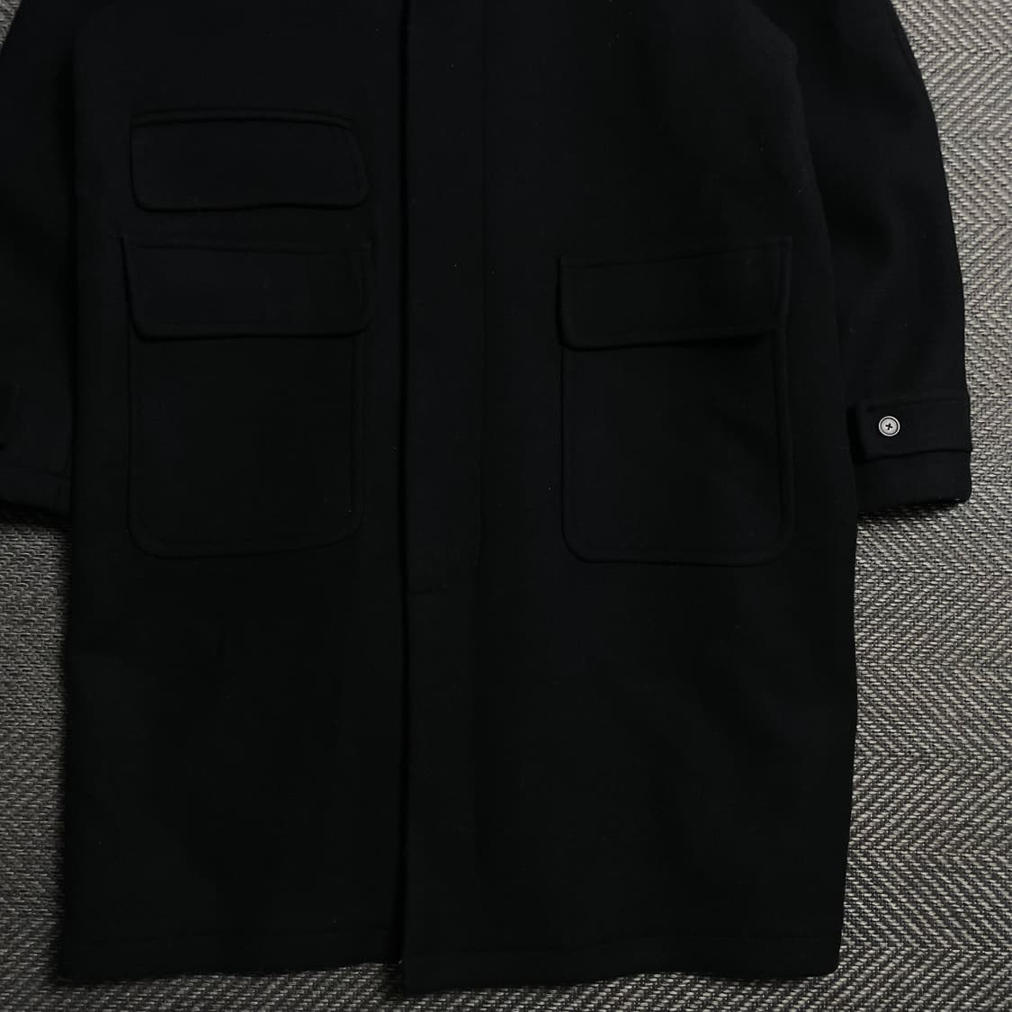 아웃스탠딩 울 혼방 발마칸 롱 코트 블랙y 5328 상품이미지3