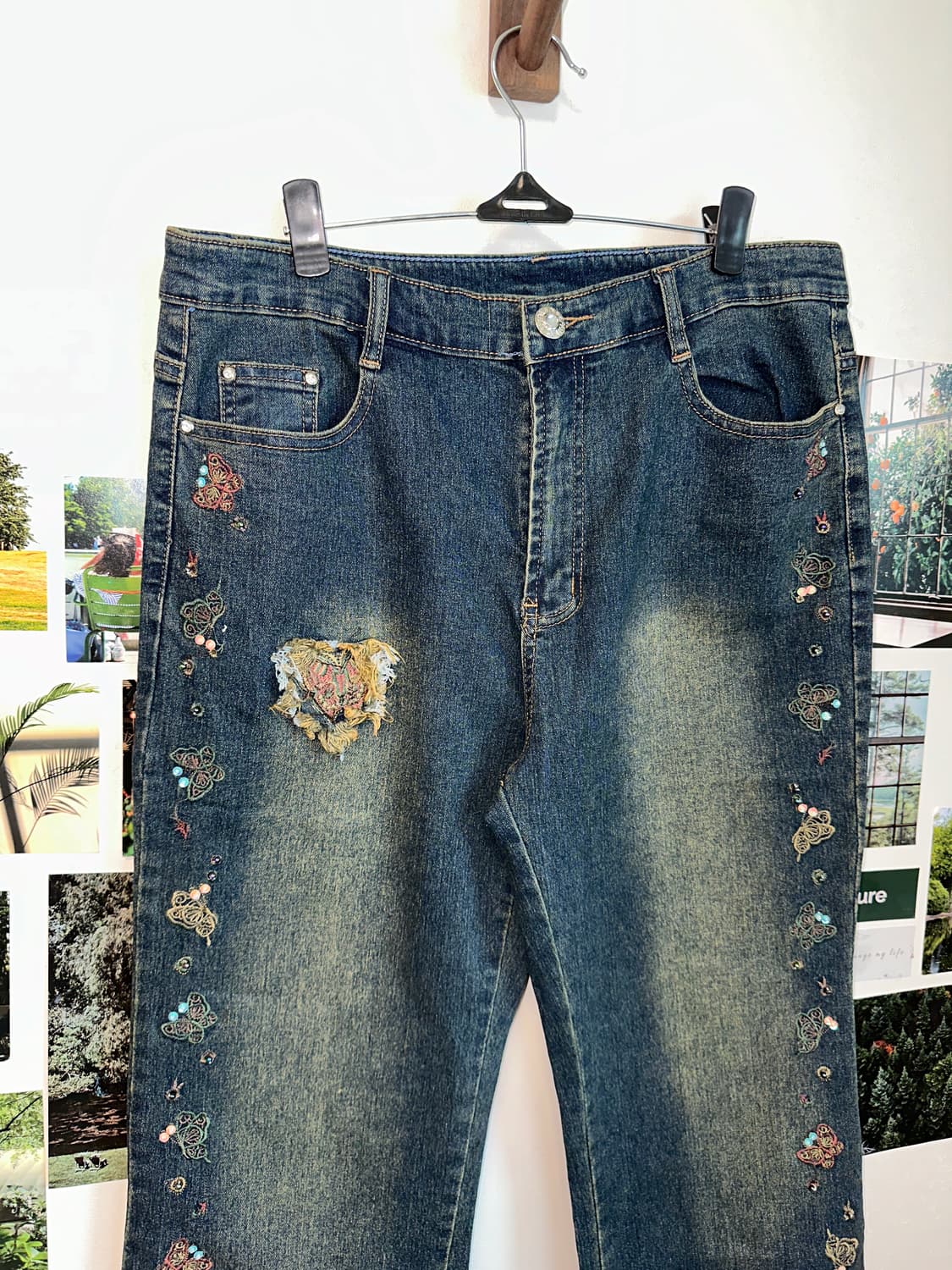 Washing denim butterfly 부츠컷팬츠 상품이미지2