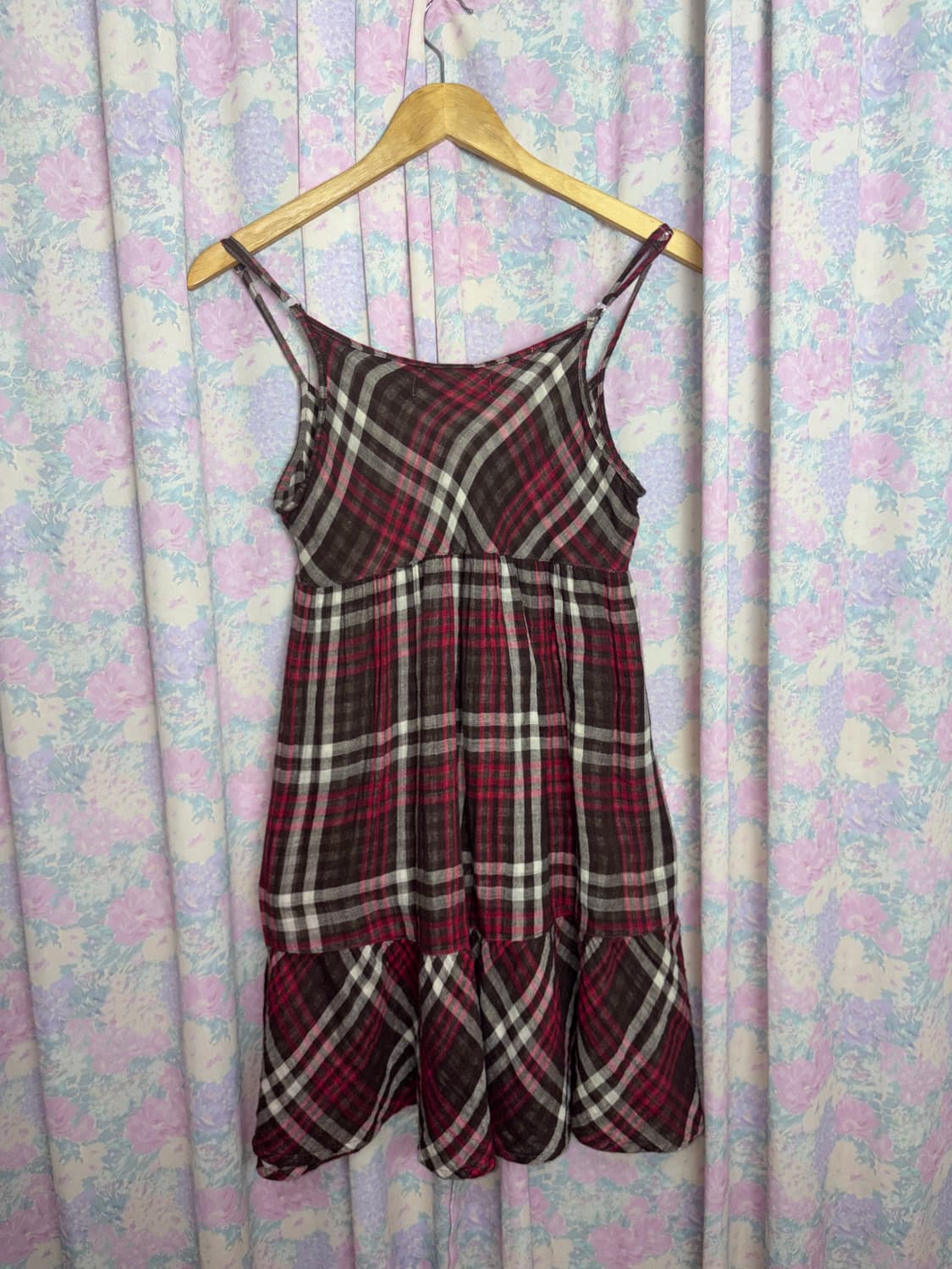 레드 브라운 체크 슬리브리스 상품이미지9