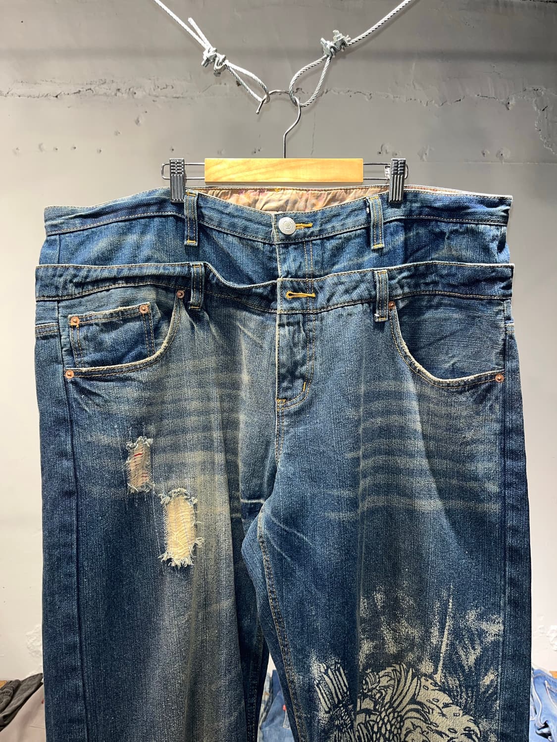 printing wide denim pants 상품이미지7