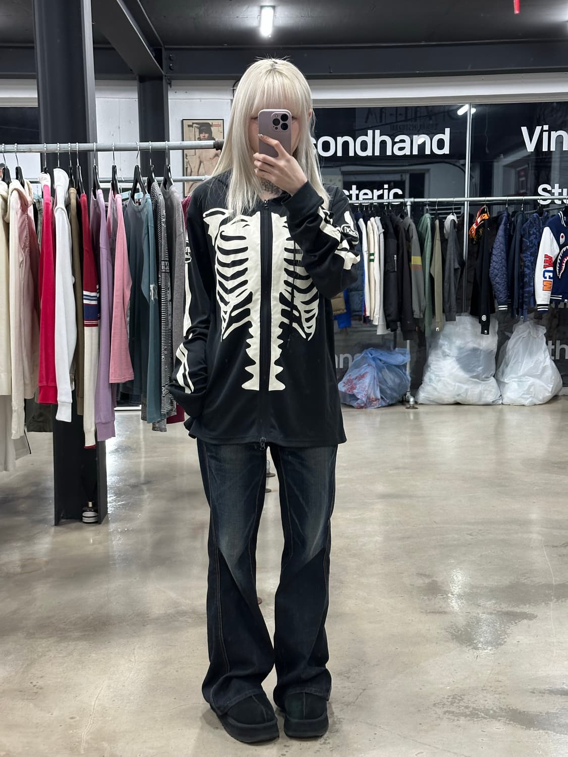 벤슨 레더스 본 스켈레톤 후드 집업 상품이미지3