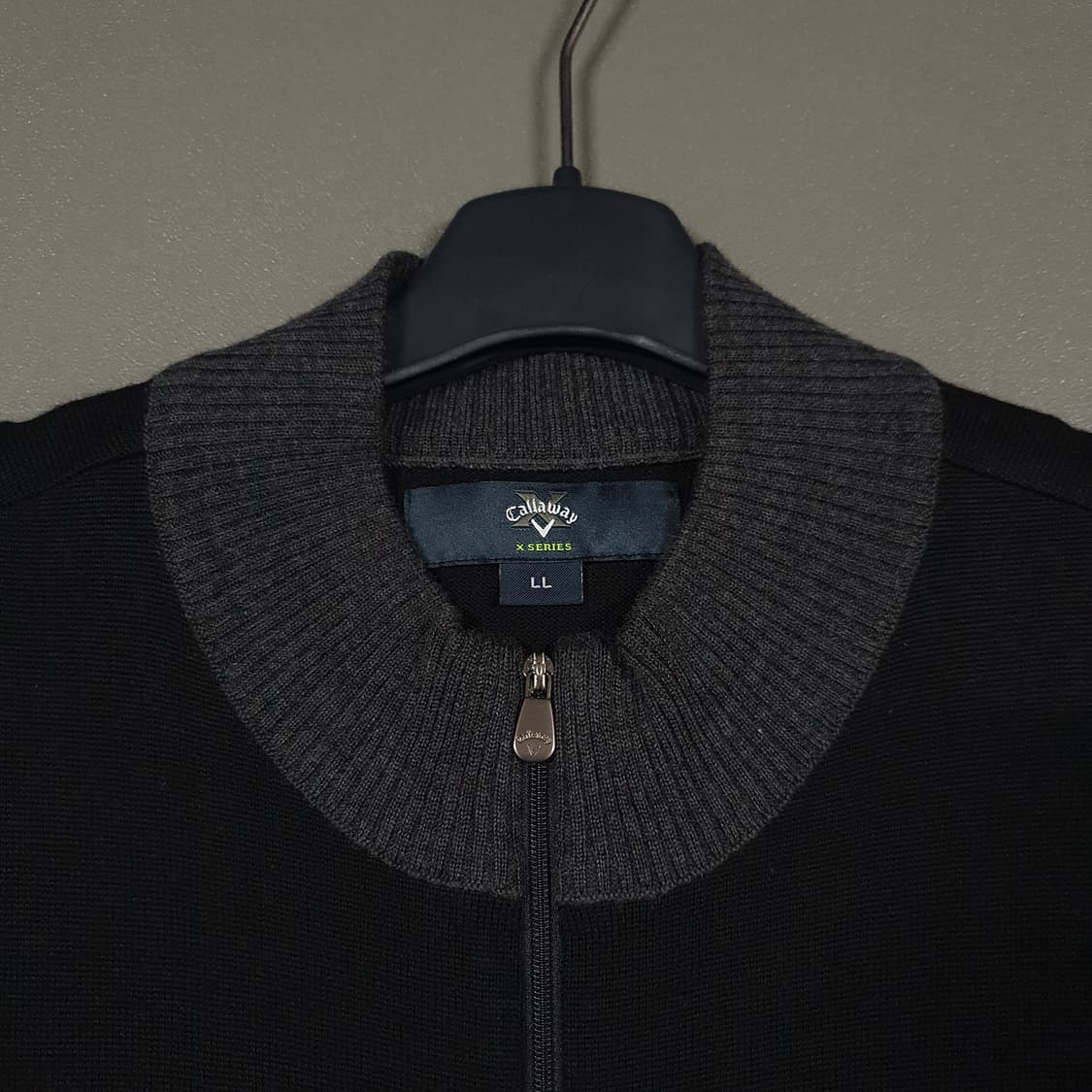 105 (XL) 캘러웨이 골프 고급 울 모 니트 집업 베스트 조끼 블랙 상품이미지4