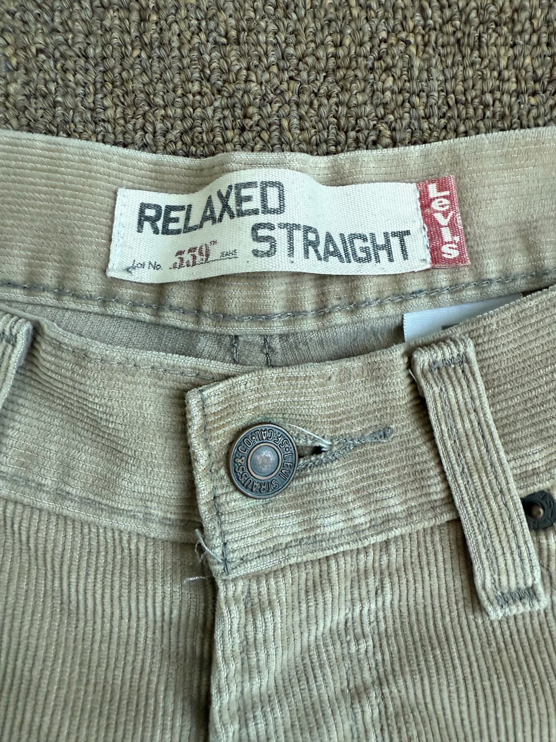 Levis 559 릴렉스 스트레이트 핏 리바이스 베이지 코듀로이 팬츠 상품이미지3