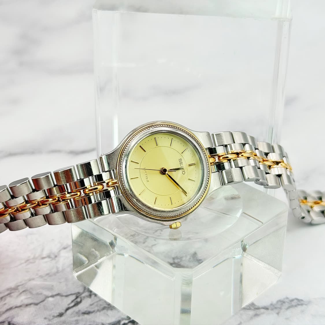 90s00s 빈티지 세이코 엑설린 투톤 콤비 드레스 워치 상품이미지1