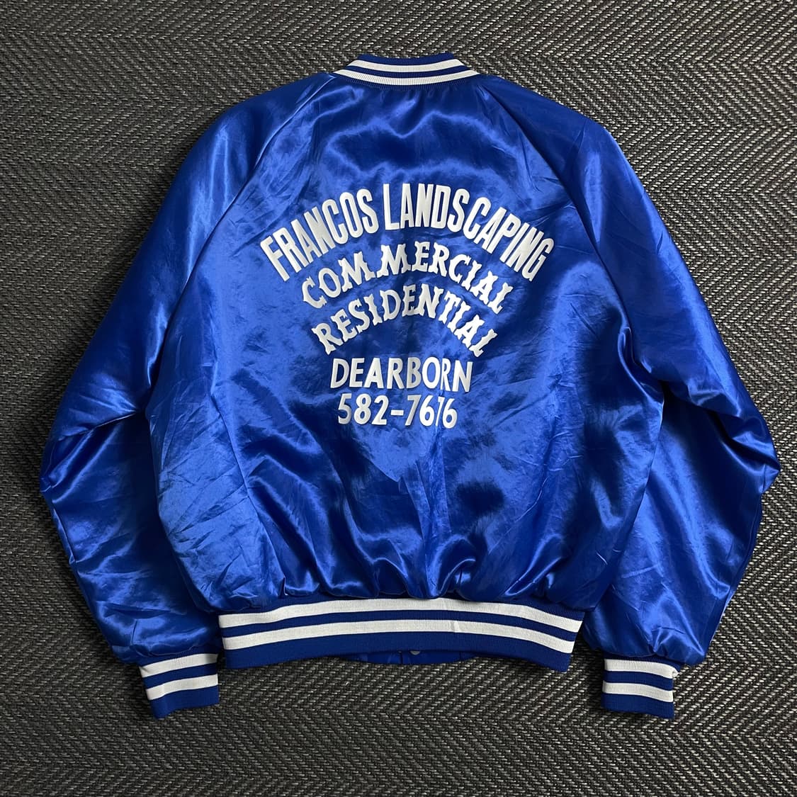 USA 빈티지 레터링 올드스쿨 새틴 바시티 자켓o 4713 상품이미지1