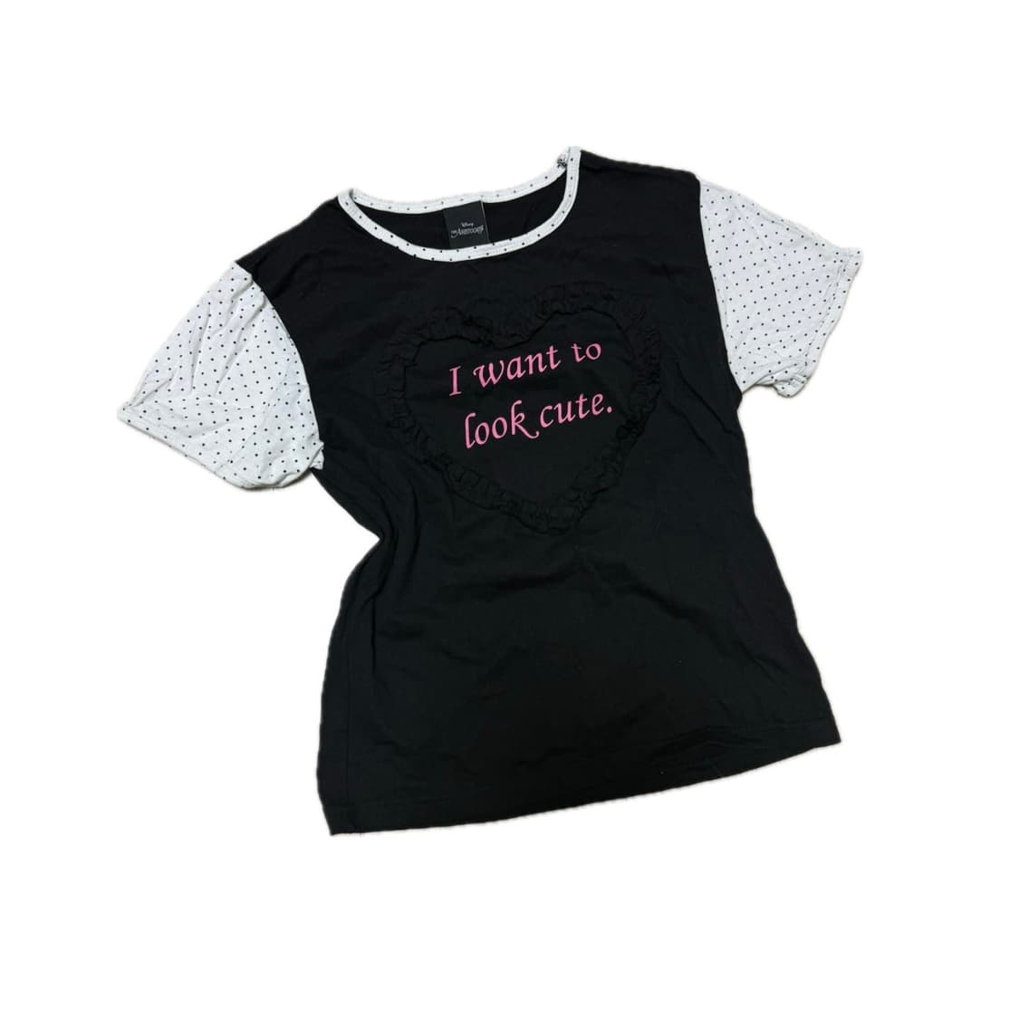 러브이즈트루 프릴 레터링 티 블랙 상품이미지2