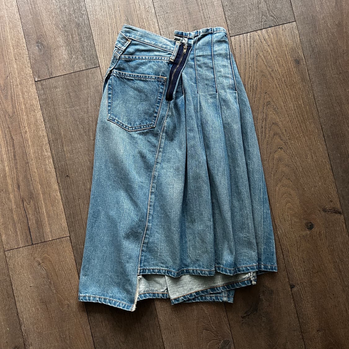 Denim Docking Pleats Skirt 상품이미지7