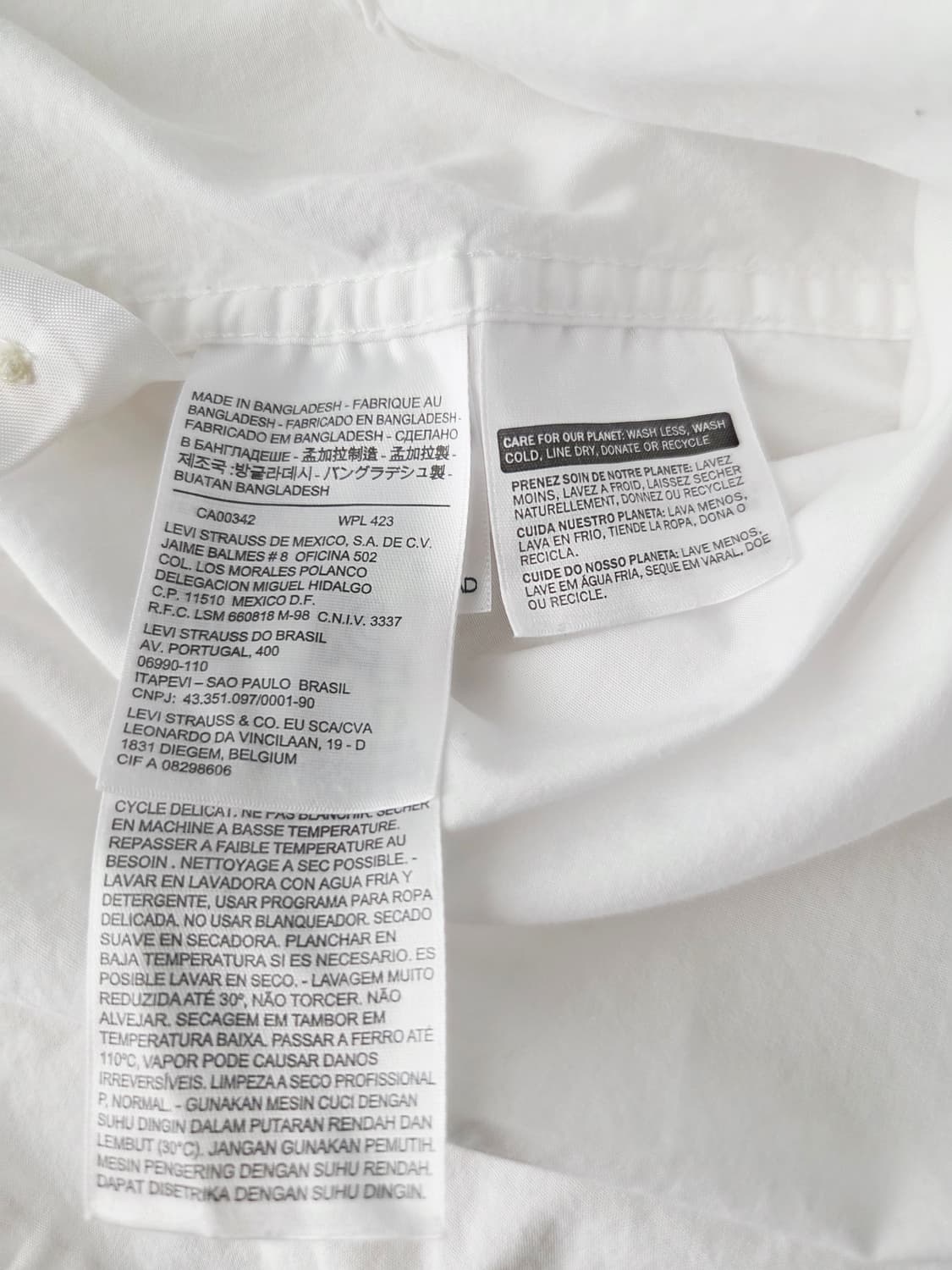 리바이스(Levi's) 화이트 솔리드 셔츠_M 상품이미지9