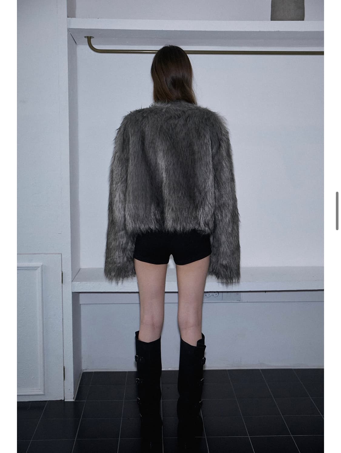 로제프란츠 퍼자켓 overfit fur jacket gray 상품이미지5