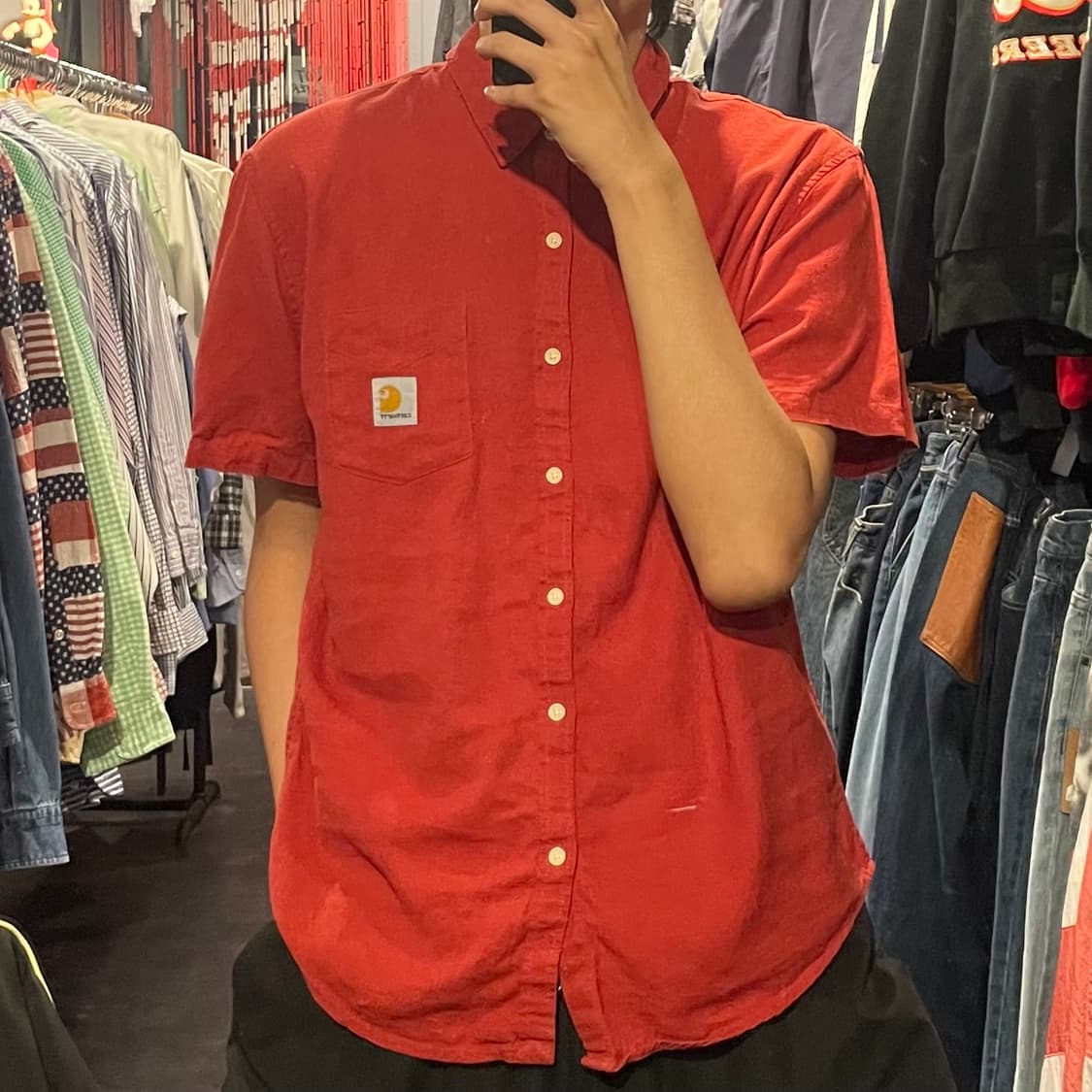 [IM] carhartt 칼하트 레드 반팔셔츠 상품이미지3