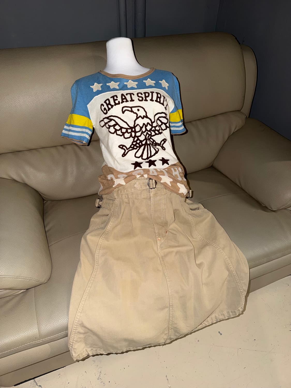 cinch-back detail midi skirt 상품이미지1