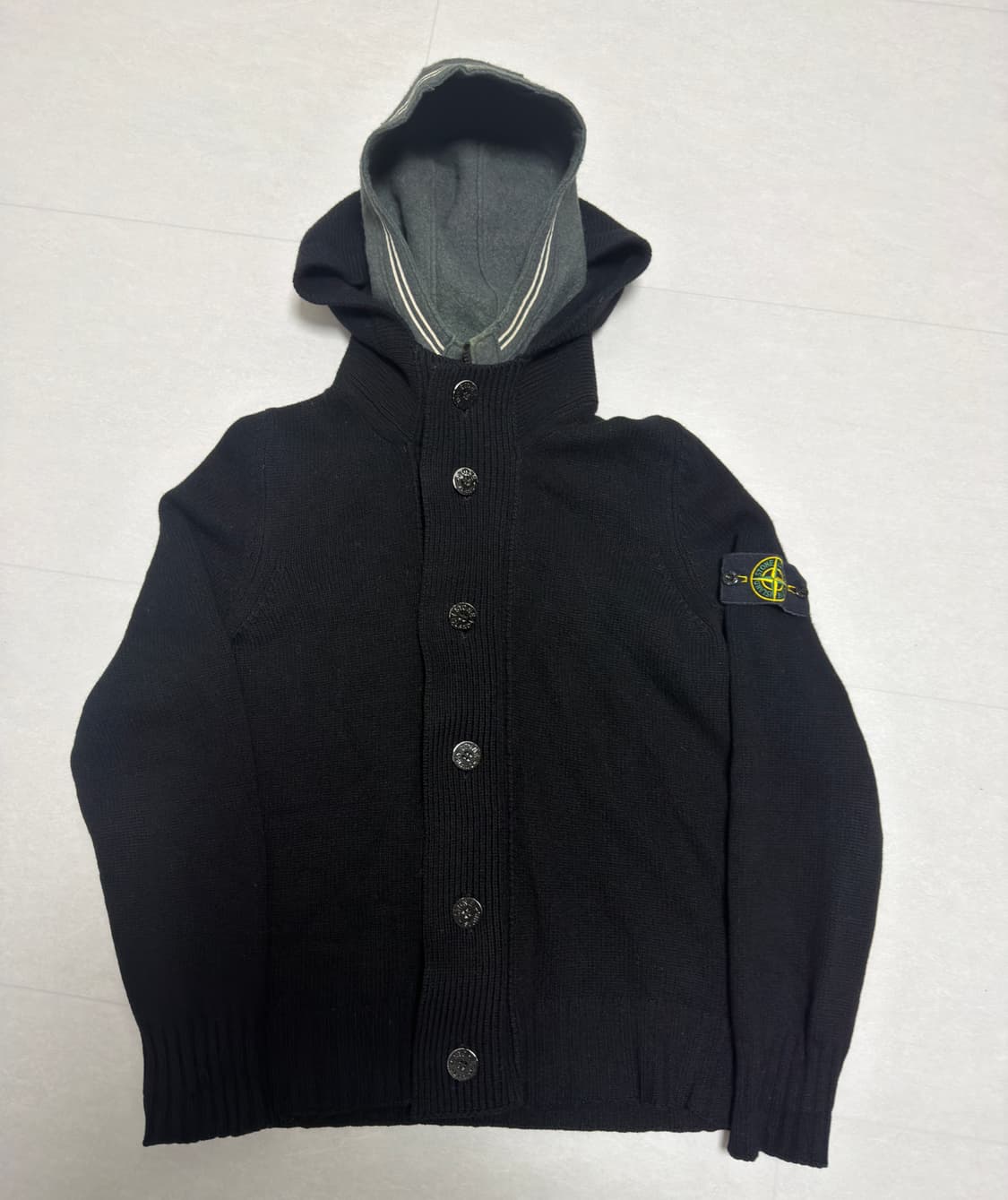 [레어, L] 00‘s 스톤아일랜드 아카이브 더블 후드 버튼 니트집업 상품이미지1