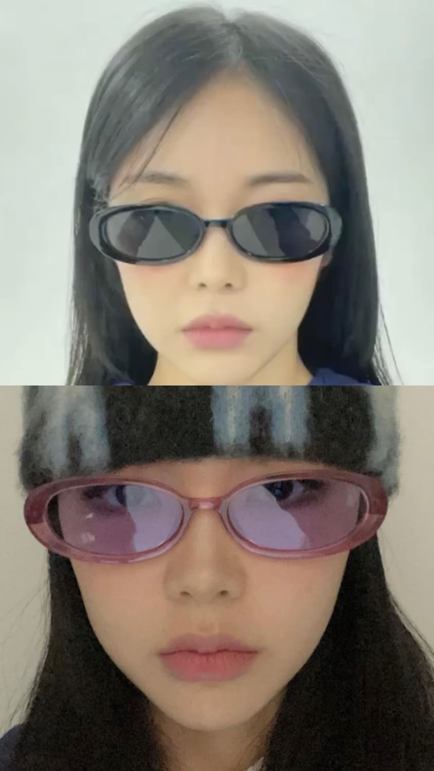 일괄) 미노이 meenoi 한정판 굿즈 선글라스 블랙 퍼플 상품이미지1
