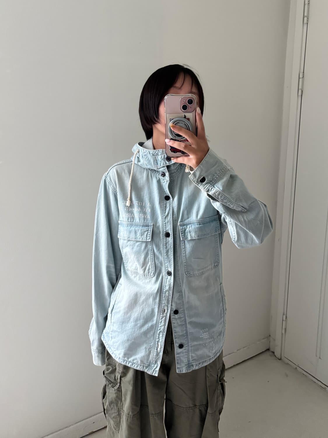 일본빈티지 아비렉스 데님 후드자켓 상품이미지1