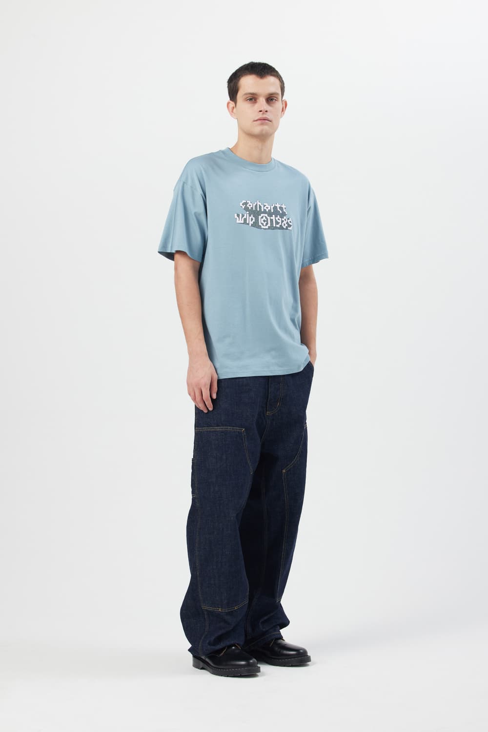 칼하트WIP OG 더블 니 팬츠 카마노 블루 린스드 S 상품이미지3