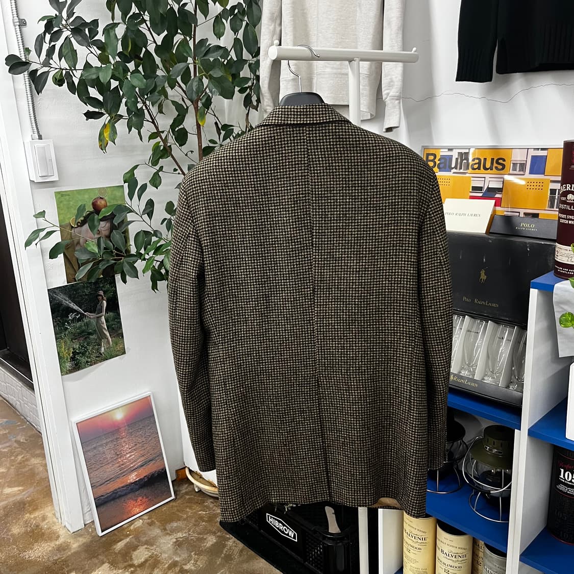 버버리 하운드투스 체크 카멜헤어 블레이져 50R 상품이미지6