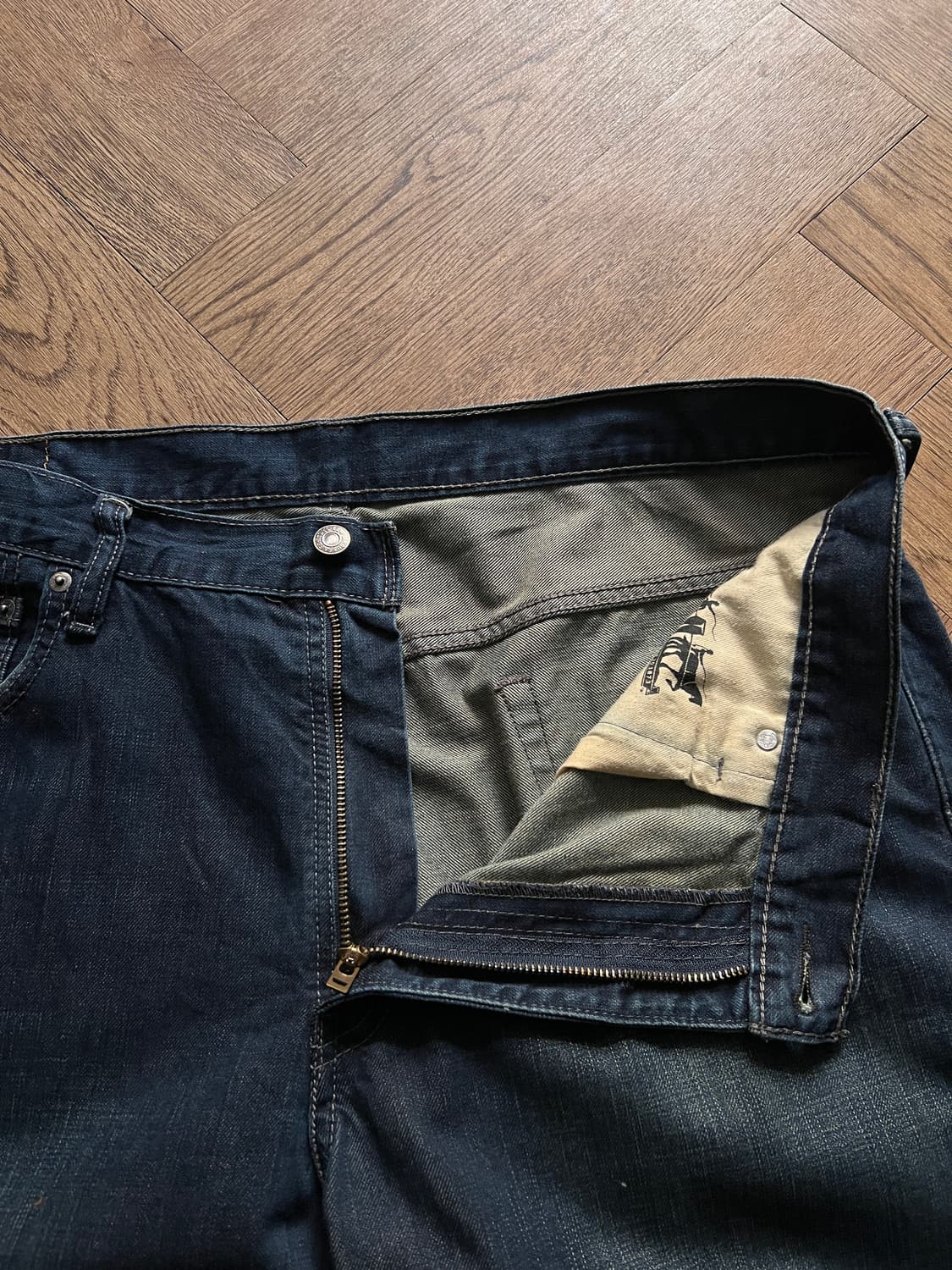 [36]리바이스 569 와이드핏 다크블루 워싱 데님 팬츠 상품이미지4