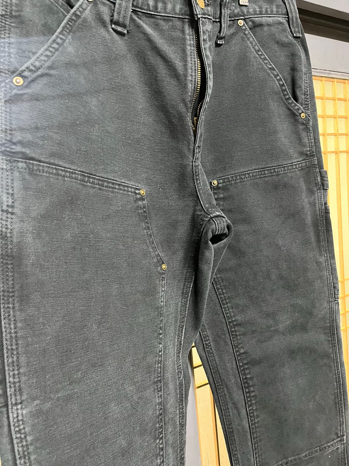 35in)칼하트 빈티지 더블니 팬츠 b13 블랙 상품이미지2