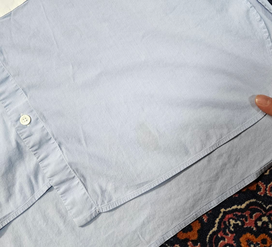 로에베(LOEWE)루즈핏 스트라이프 가죽 카라 블럭 셔츠 상품이미지10