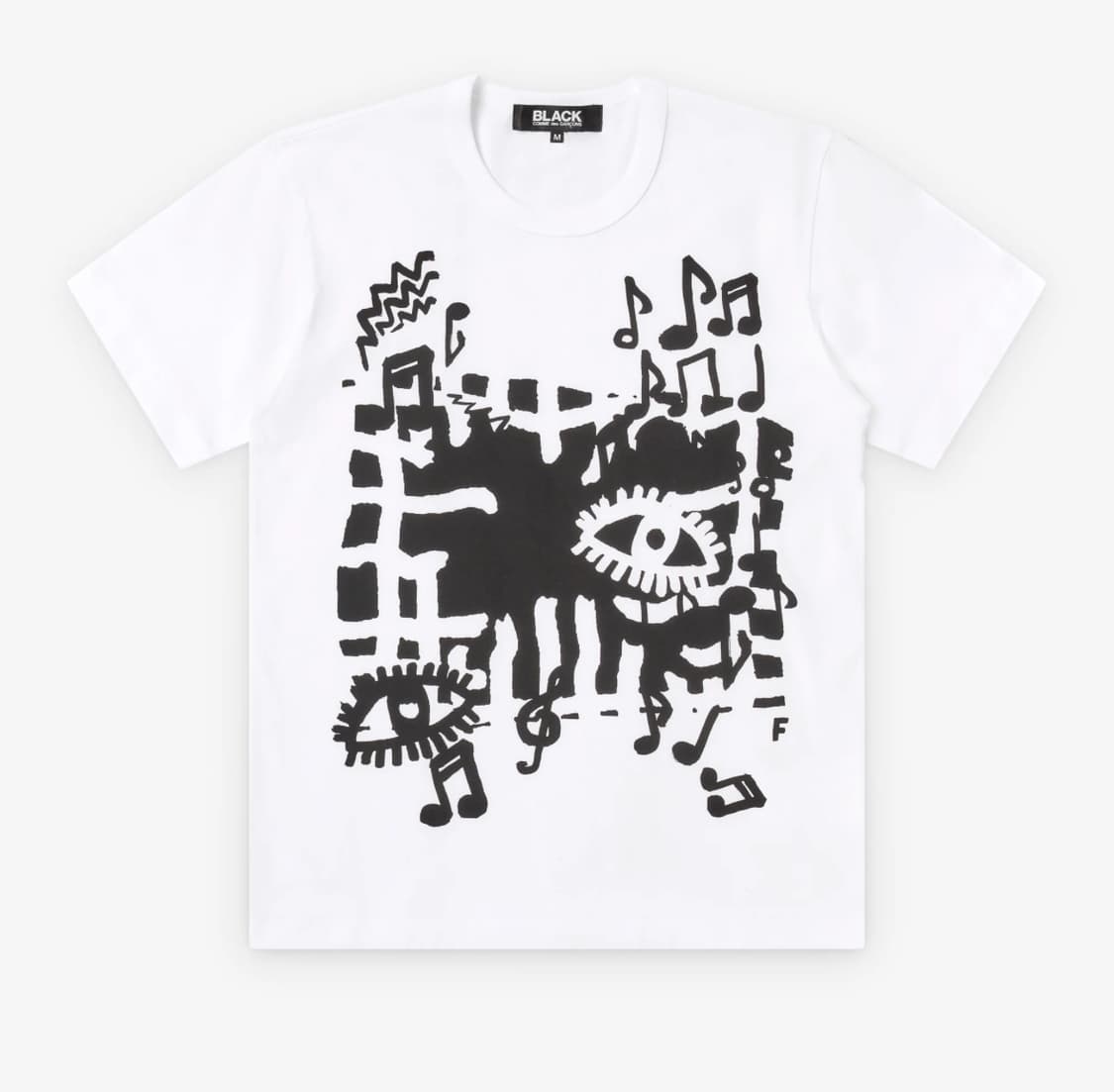 [새상품/L] 꼼데가르송 블랙 프린팅 티셔츠 상품이미지1