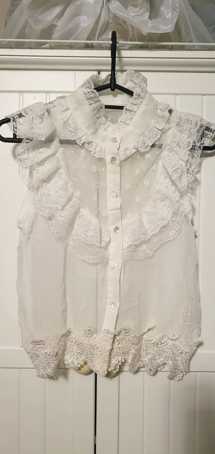 일본브랜드 시스루 레이스 블라우스 상품이미지1