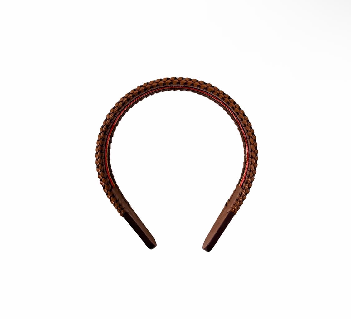 에르메스 25fw 그레이스 레더 헤어밴드 머리띠 브라운 H211012G 상품이미지2