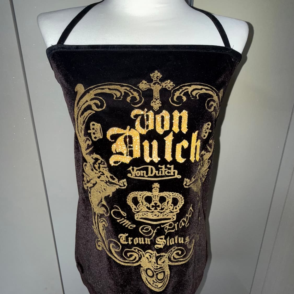 본더치 오네갸루 펑크 고딕 벨벳큐빅 탱크탑 튜브탑 홀터넥 나시 슬리브리스 상품이미지3