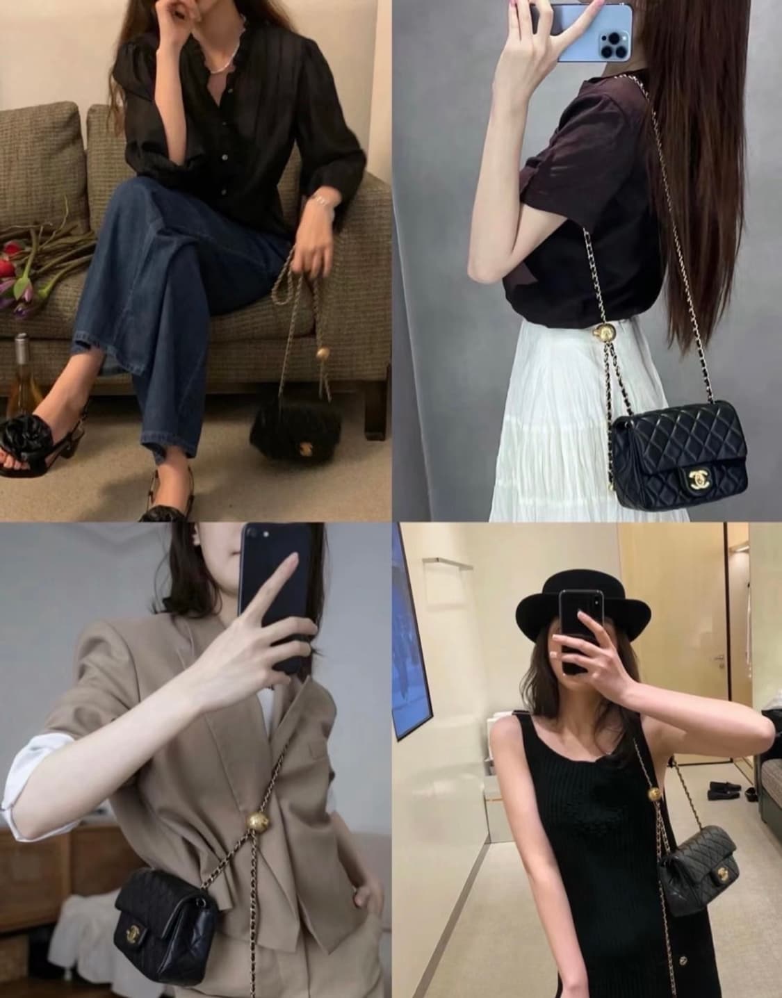  샤넬뷰티 램스킨 쁘띠삭 미니플랩백 골든볼크로스백 상품이미지9