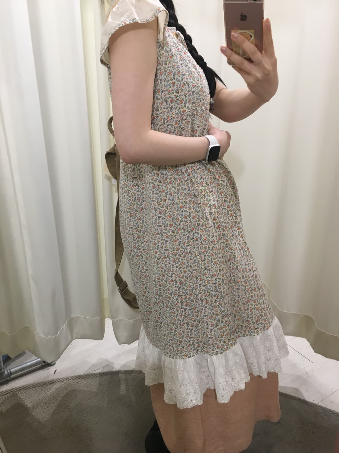 오렌지 잔꽃 자수 원피스 상품이미지4