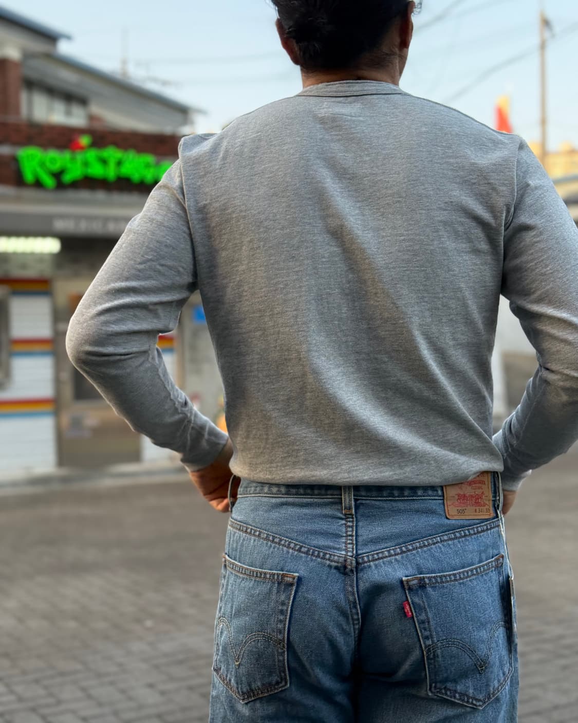 브론슨 빈티지 롱슬리브 헨리셔츠 XL 상품이미지8