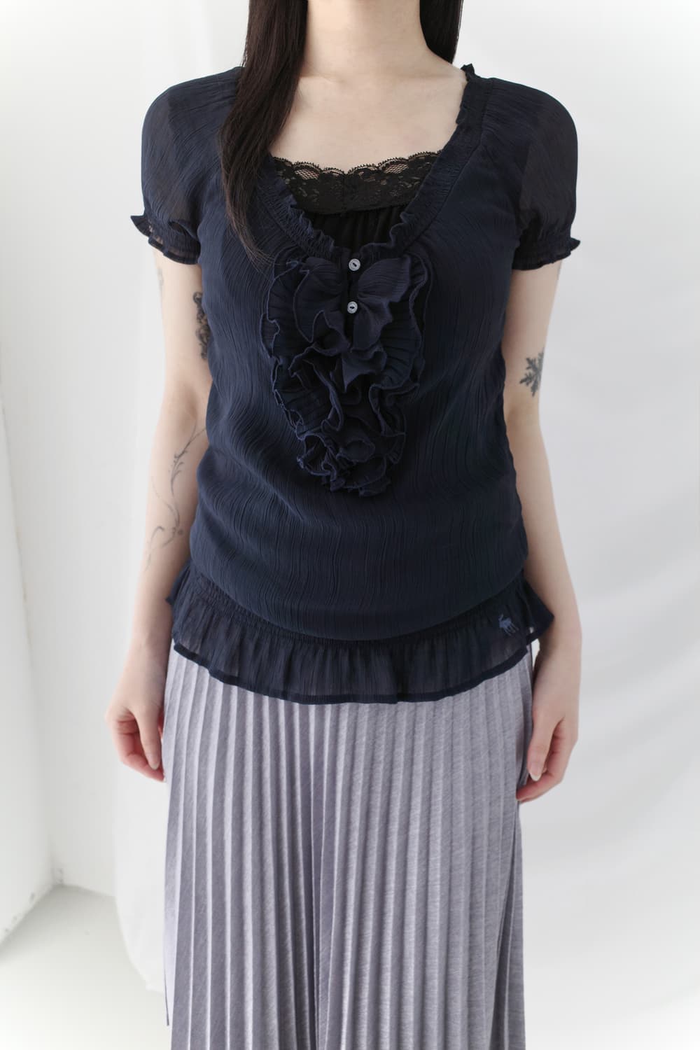 abercrombie) frill half blouse  상품이미지5