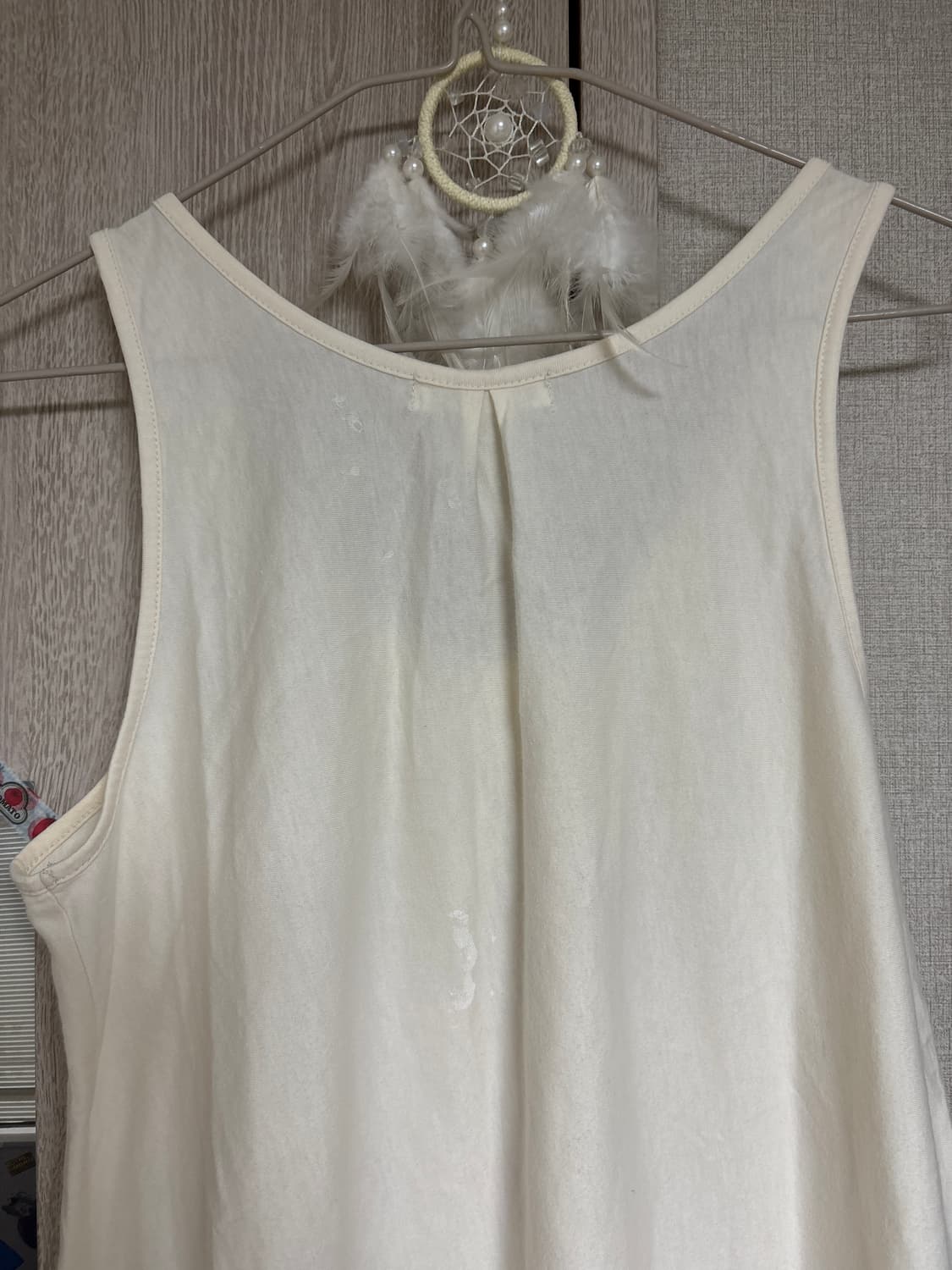 카메 빈티지 사만사모스모스 SM2 아이보리 자수 셔링 슬리브리스 나시 상품이미지4