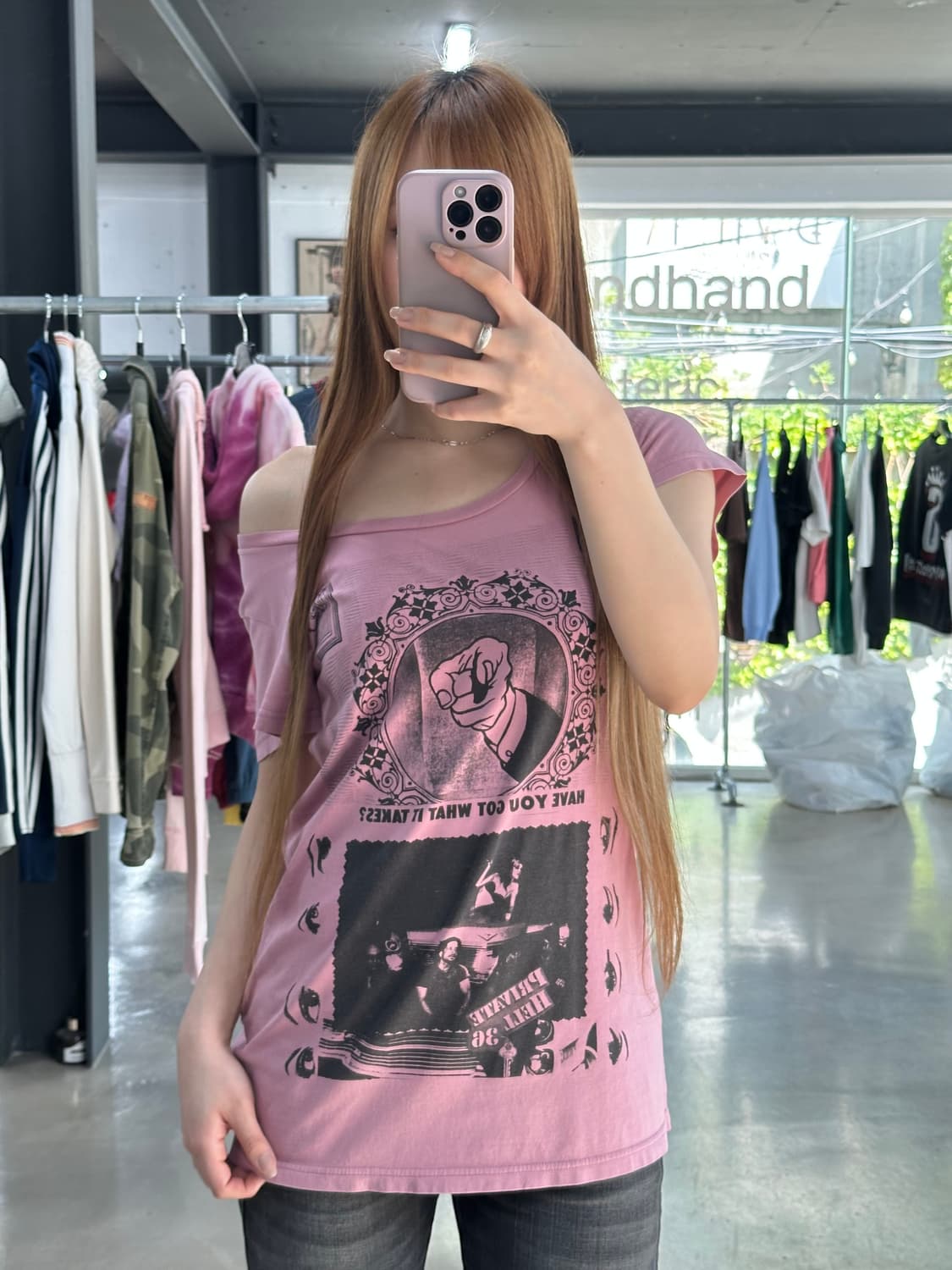 히스테릭글래머 Destroy Women 반팔티 모브핑크 상품이미지1