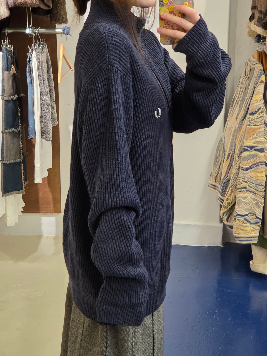 Fred Perry 프레드패리 골지 니트집업 상품이미지4