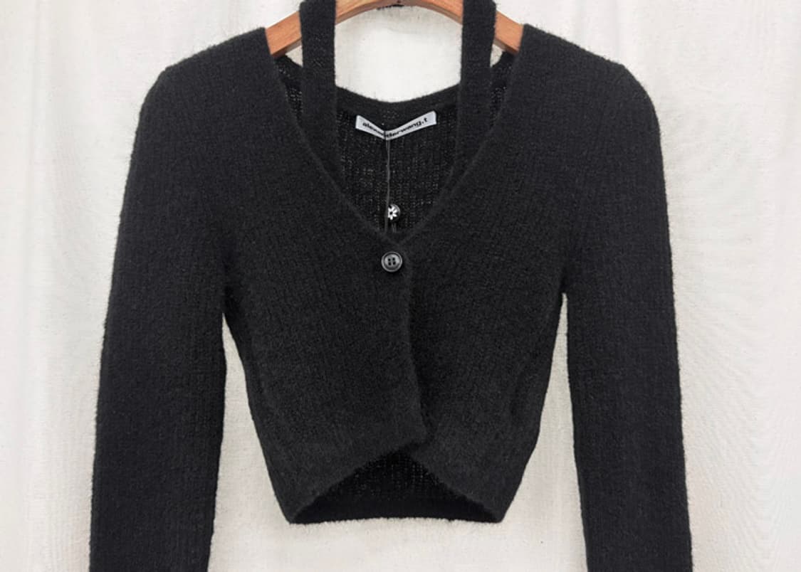 알렉산더왕 홀터넥 레이어드 크롭 니트 가디건 새상품 상품이미지5