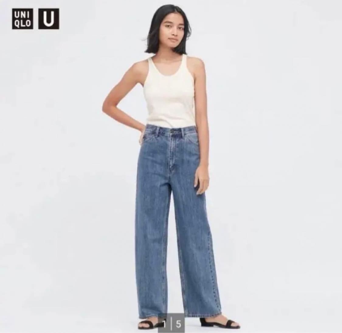 유니클로 u 와이드 핏 데님팬츠 유스맛 24사이즈 상품이미지3