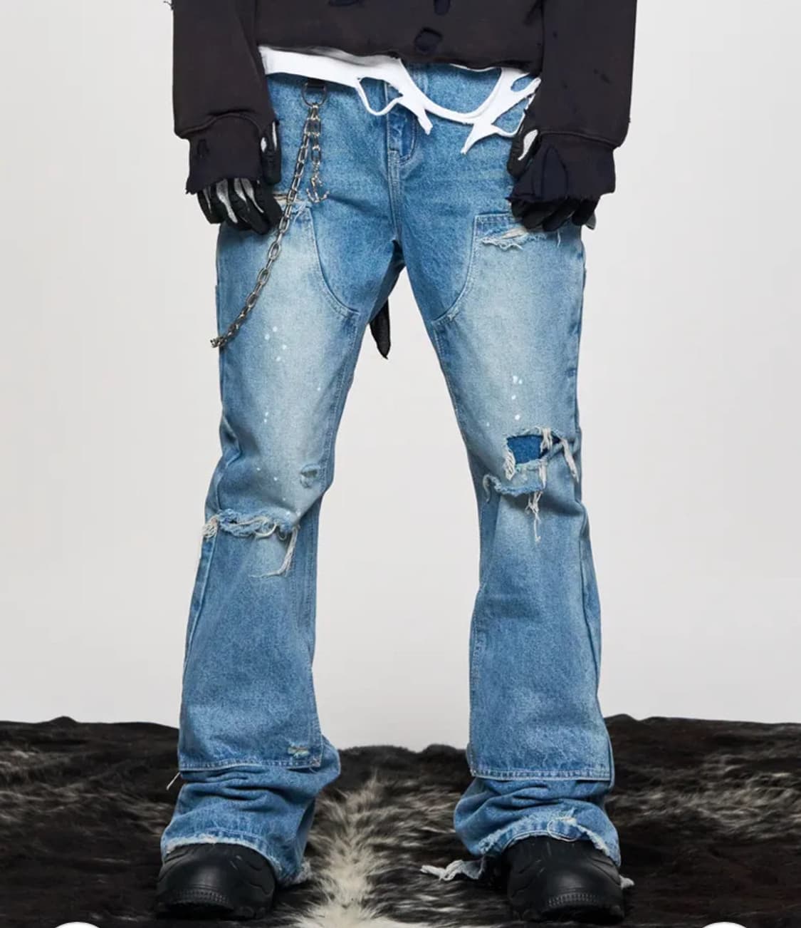 스키즘인듀싱 더블니 부츠컷 블루 M 상품이미지1