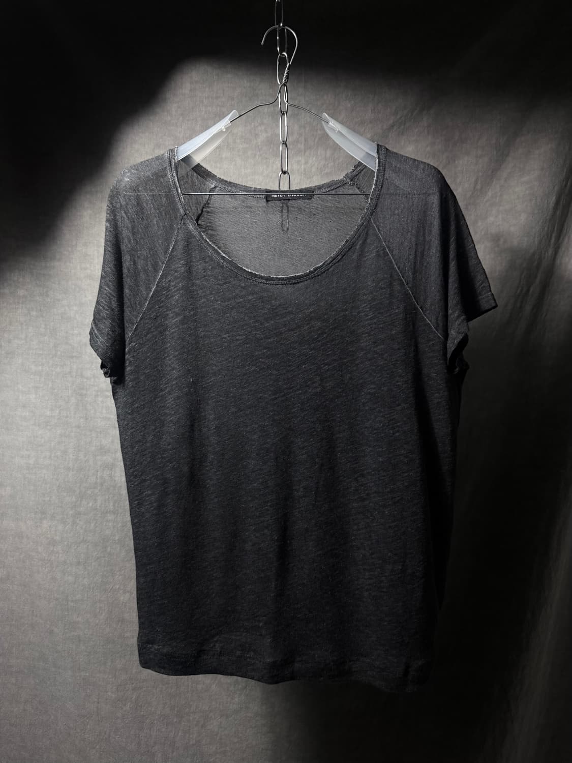 Never Enough Raw Edge Linen T Shirt 상품이미지2