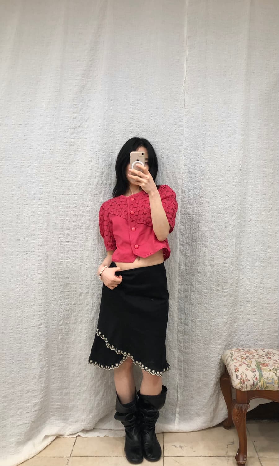 Floral line midi skirt 상품이미지5