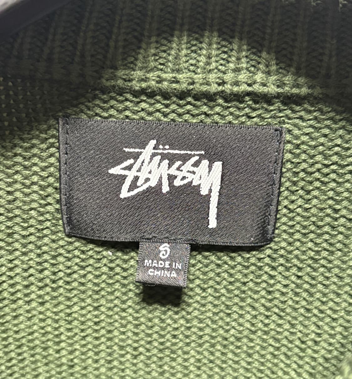 스투시 컬리 S 스웨터 그린 상품이미지4