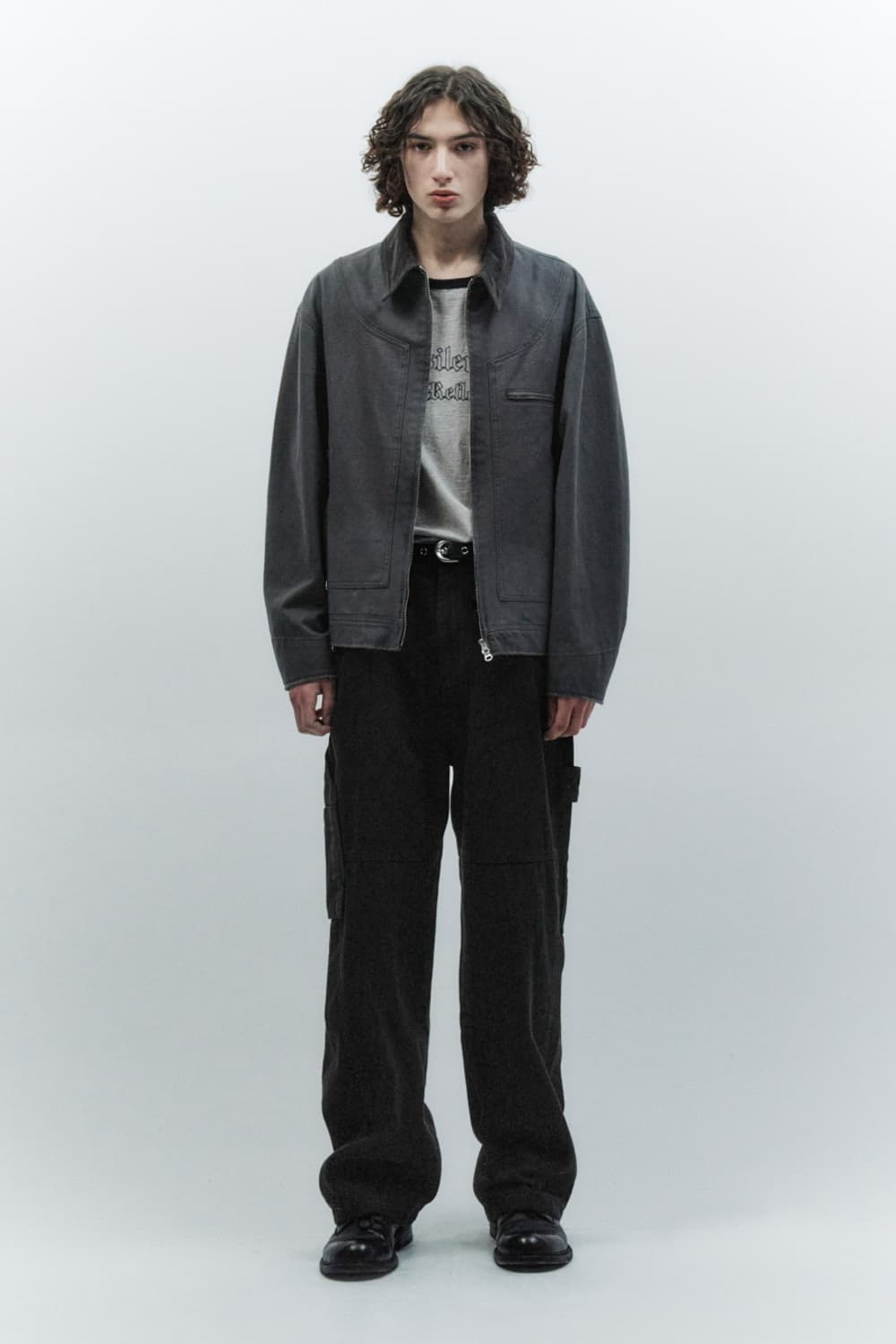 인사일런스 빈티지 워시드 카펜터 자켓 차콜 M 상품이미지5