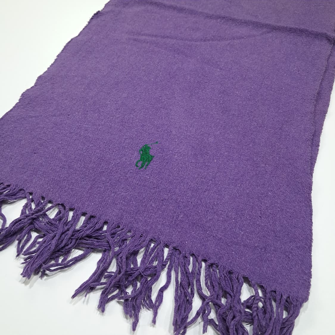 MX503 폴로 90s 프랑스판 코튼 포니자수 퍼플 머플러 목도리 상품이미지3