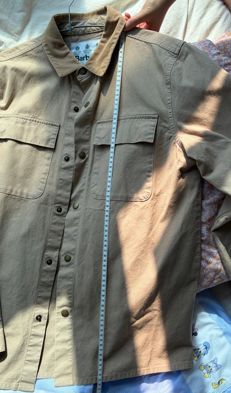바버 베이지 셔츠 자켓 m 상품이미지5