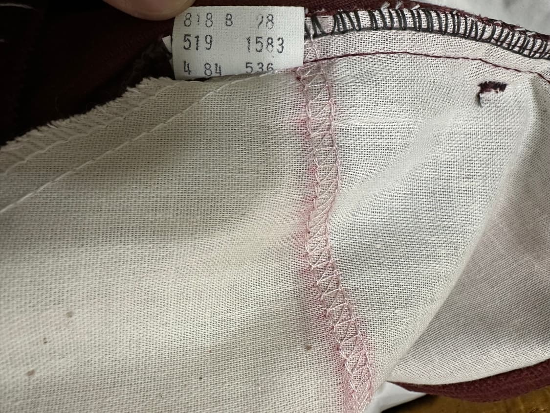 80s!! 38X31 데드스탁 리바이스 519 버건디 코듀로이 팬츠 상품이미지6