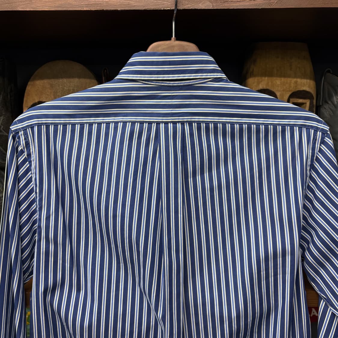 90s 폴로 랄프로렌 멀티 블루 스트라이프 버튼다운 셔츠 N795 상품이미지6